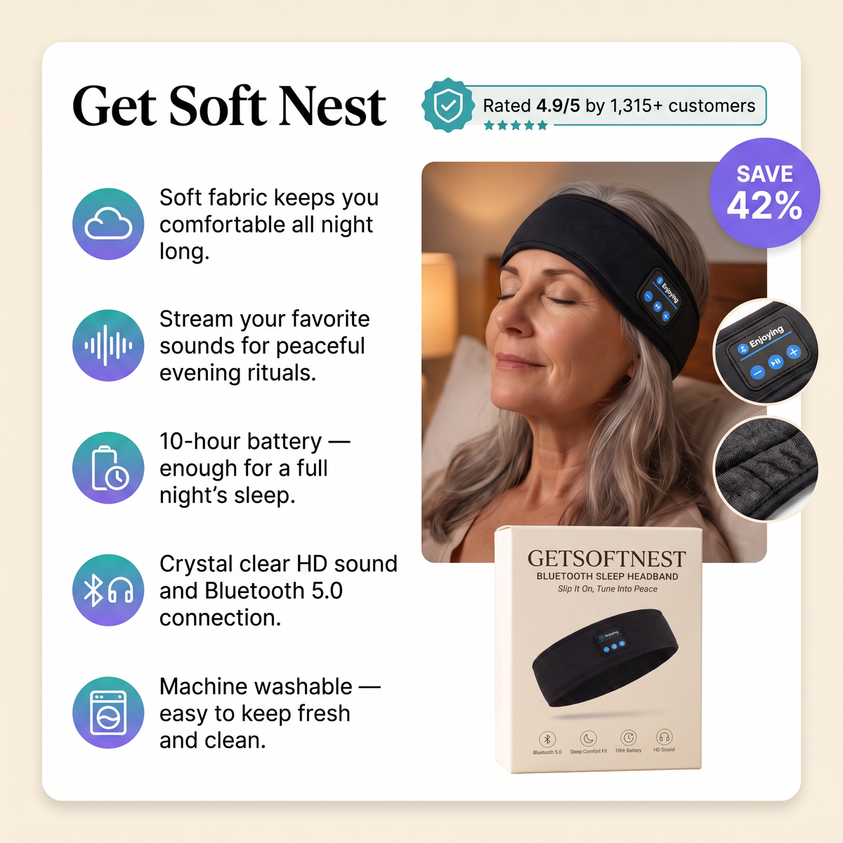 Wireless Bluetooth Sleep Headband